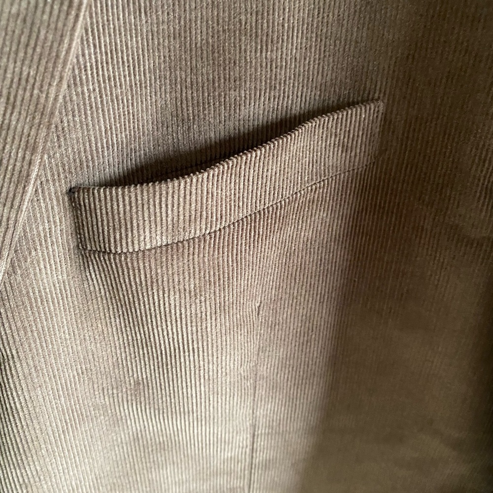 US Polo Assn Blazer Mens 50R Brown Corduroy Sport Coat 2 Button Plaid Pockets - Picture 4 of 13